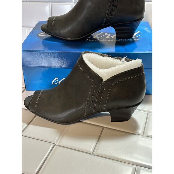 Easy Street Flex 7 1/2 W 31-0327 Grey Voyage Open Toe Bootie Womens Ankle Boot - Picture 3 of 8
